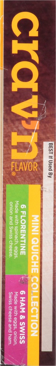 slide 12 of 16, Crav'n Flavor Ham and Swiss/Florentine Mini Quiche Collection 12 Each, 