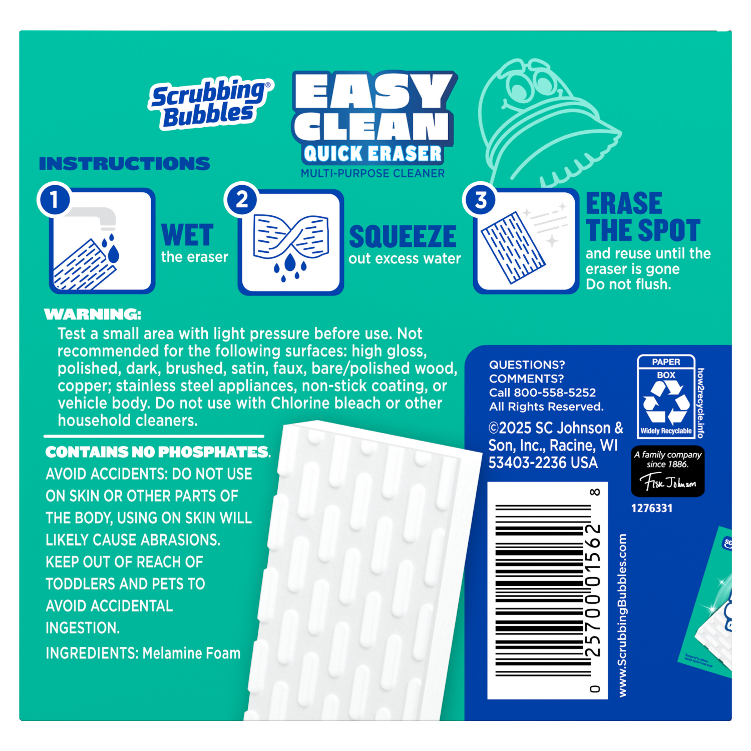 slide 1 of 4, Scrubbing Bubbles Easy Clean Quick Eraser, Multipurpose Bathroom Cleaner, 4 Ct., 4 ct