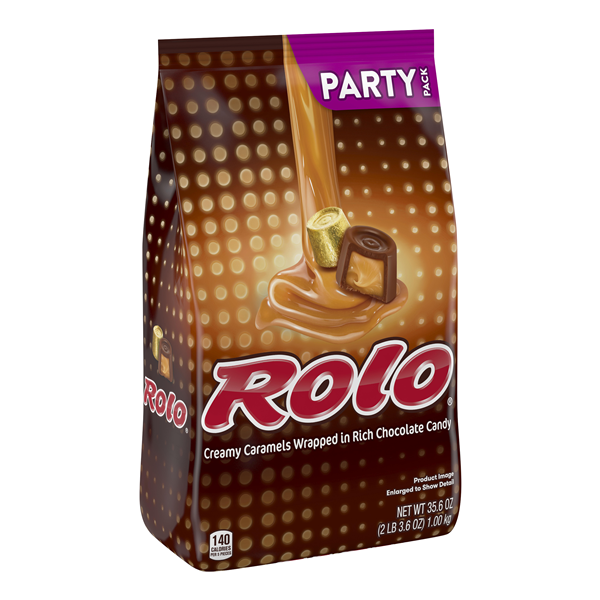 slide 1 of 1, Rolo Chewy Caramels In Milk Chocolate Candy Party Pack, 35.6 oz