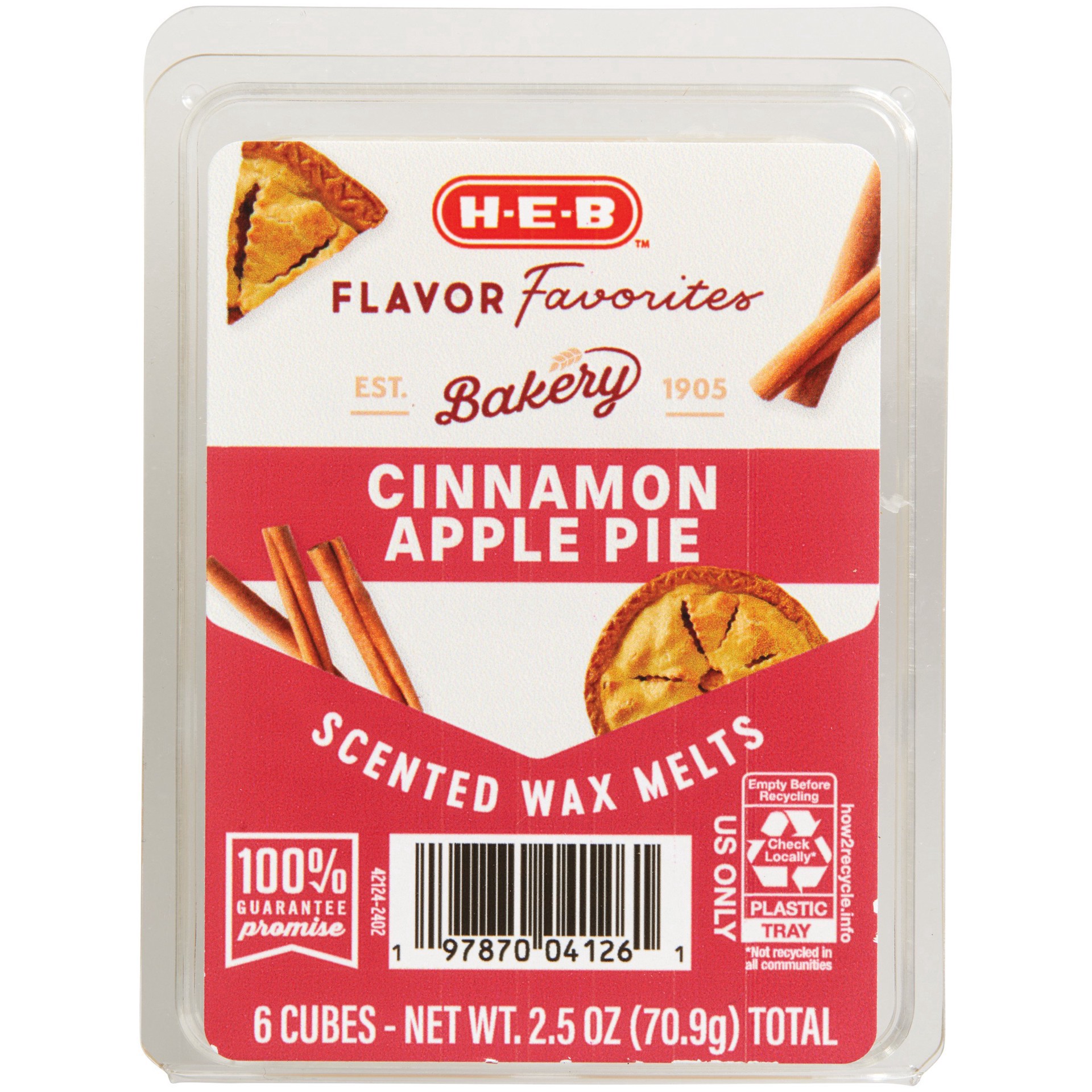 slide 1 of 1, H-E-B Flavor Favorites Cinnamon Apple Pie Scented Wax Melts, 2.5 oz
