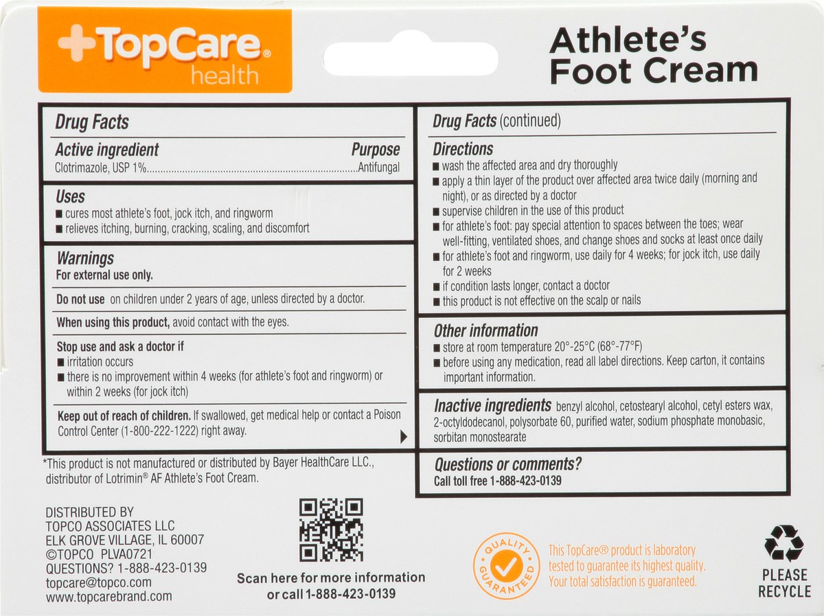 slide 5 of 9, TopCare Health Athlete's Foot Cream 1 oz, 1 oz