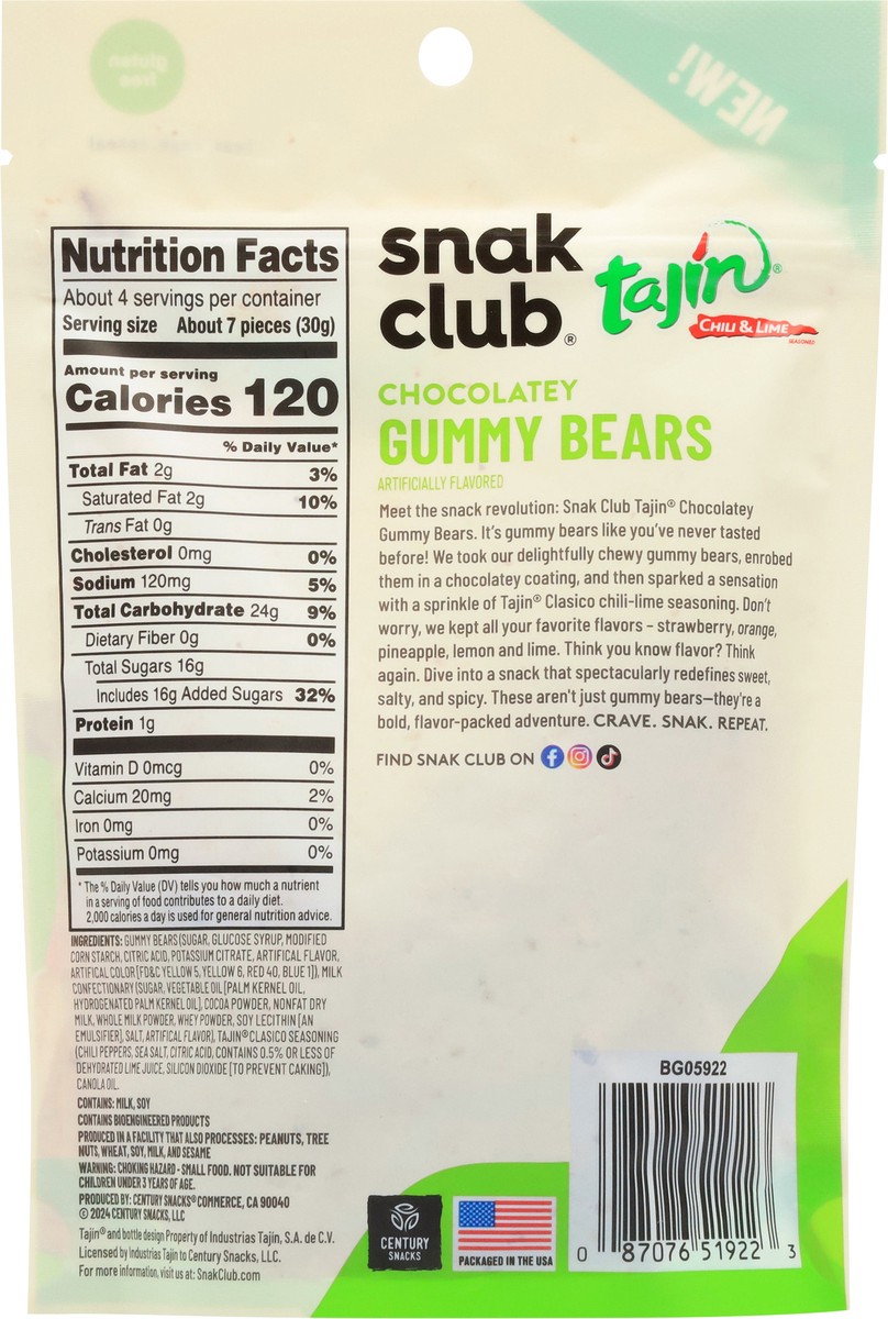 slide 2 of 15, Tajin Chocolatey Gummy Bears 4oz Bag - 6 CT, 6 ct