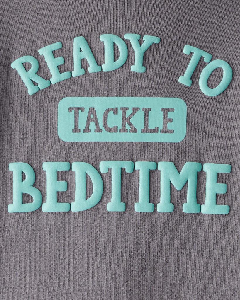 slide 2 of 3, Carter's Carters Toddler Boy Football Print 100% Cotton Long-Sleeve 4-Piece Pajamas - Blue Grey/Turquoise 5T, 4 pc