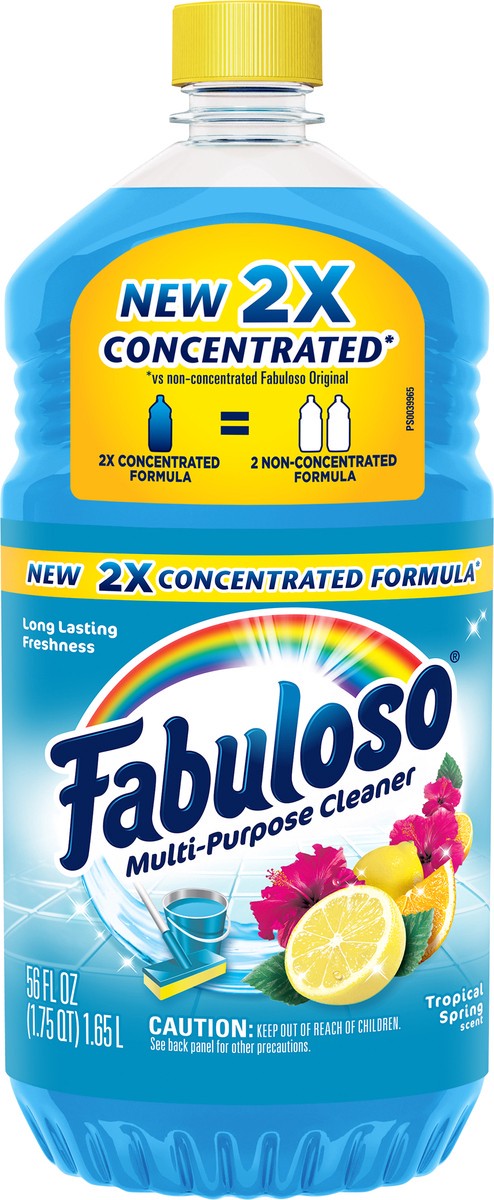 slide 9 of 9, Fabuloso Multi-Purpose Cleaner, 2X Concentrated Formula, Tropical Spring Scent, 56 Oz., 56 fl oz