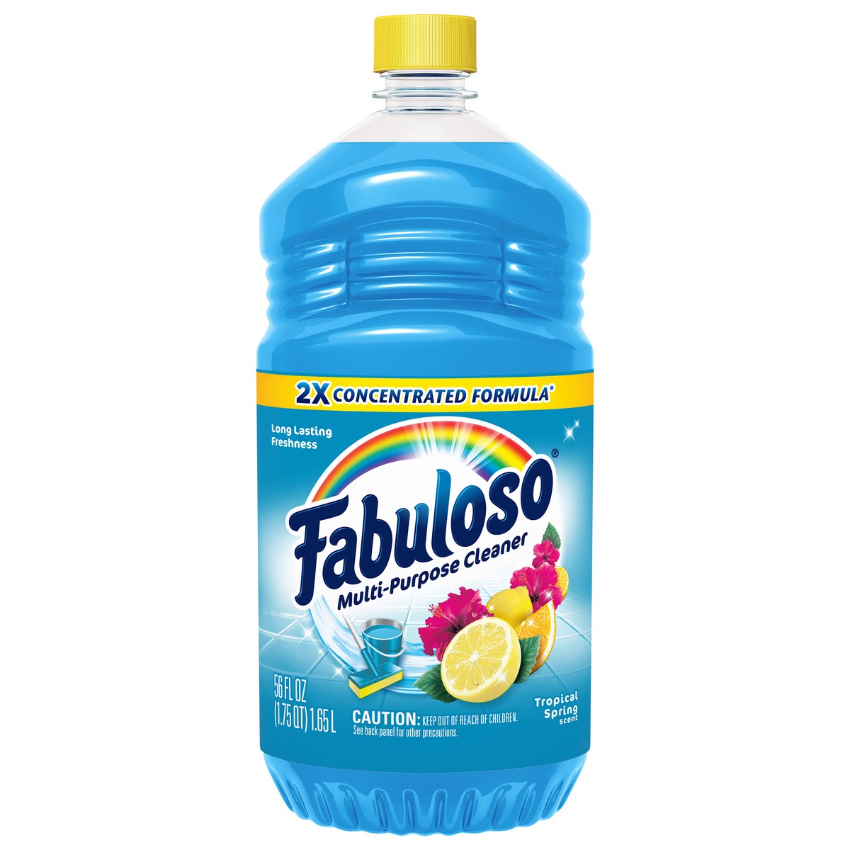 slide 1 of 9, Fabuloso Multi-Purpose Cleaner, 2X Concentrated Formula, Tropical Spring Scent, 56 Oz., 56 fl oz
