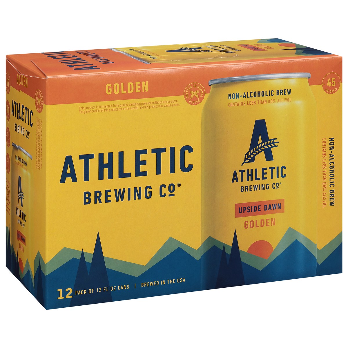 slide 2 of 9, Athletic Brewing Beer, Upside Dawn, Golden, 12 Pack, 12 ct; 12 oz