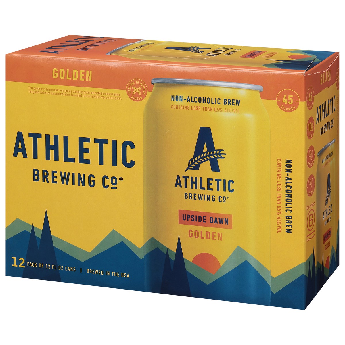 slide 9 of 9, Athletic Brewing Beer, Upside Dawn, Golden, 12 Pack, 12 ct; 12 oz