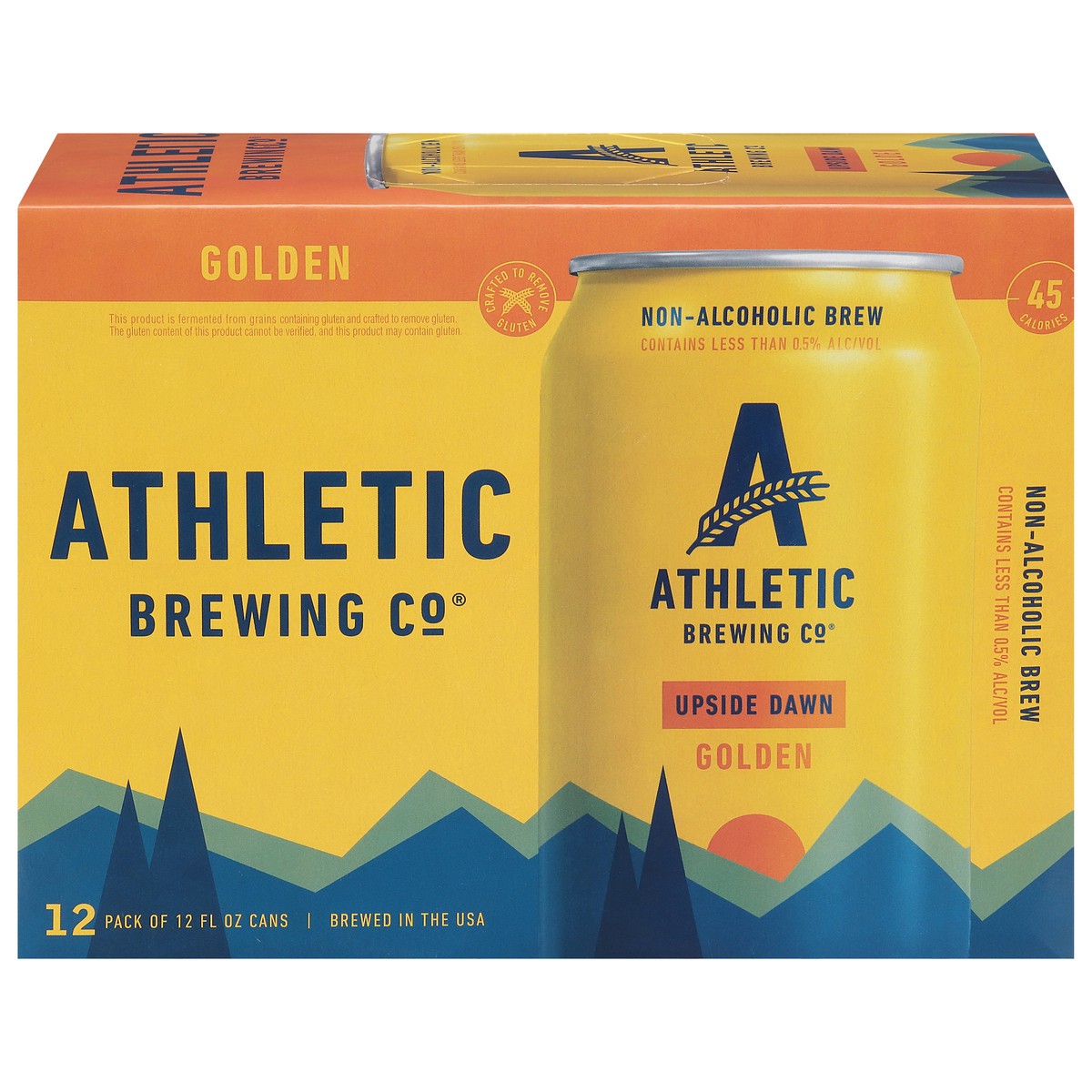 slide 1 of 9, Athletic Brewing Beer, Upside Dawn, Golden, 12 Pack, 12 ct; 12 oz