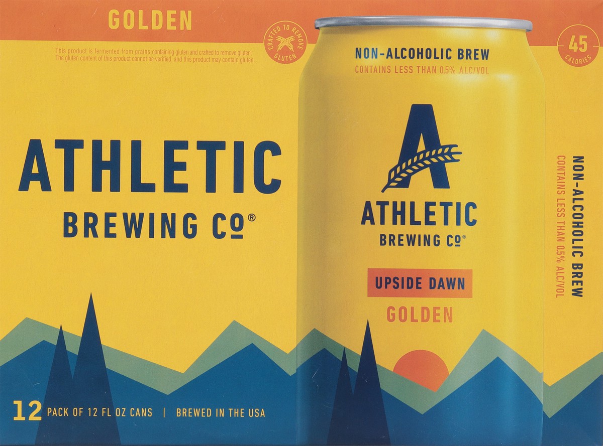 slide 7 of 9, Athletic Brewing Beer, Upside Dawn, Golden, 12 Pack, 12 ct; 12 oz