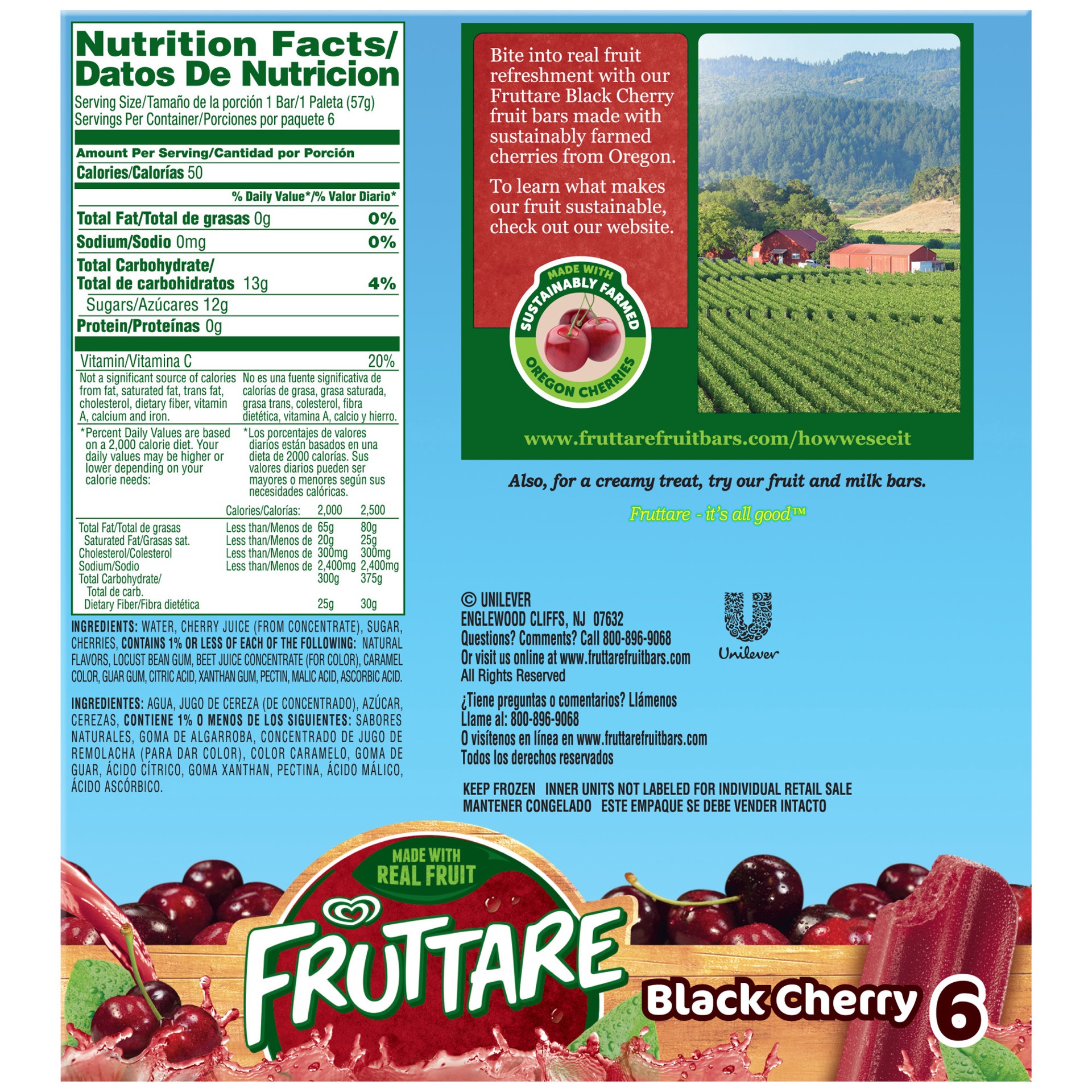 slide 2 of 3, Fruttare Frozen Fruit Bar Black Cherry, 6 ct, 6 ct