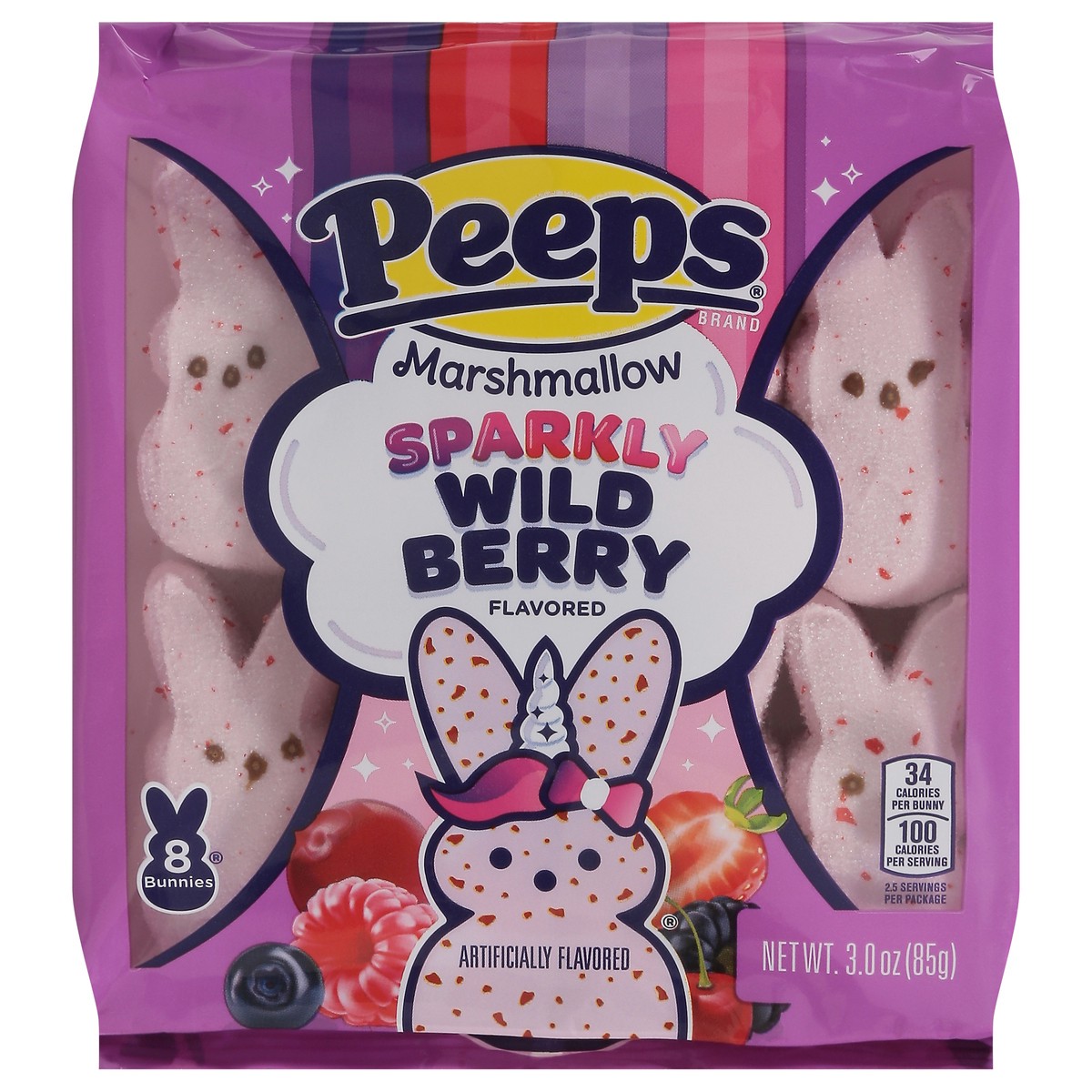 slide 1 of 13, Peeps Sparkly Wild Berry Marshmallow 8 ea, 3 oz