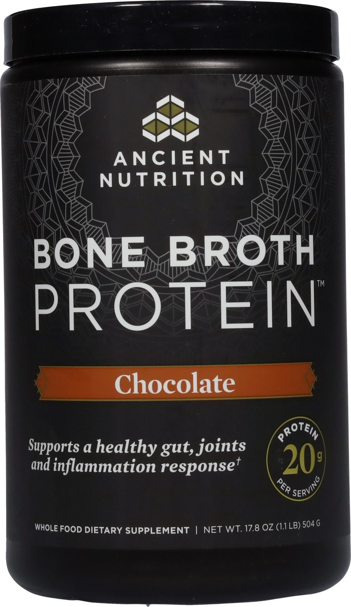 slide 3 of 9, Ancient Nutrition Chocolate Bone Broth Protein 17.8 oz, 17.8 oz