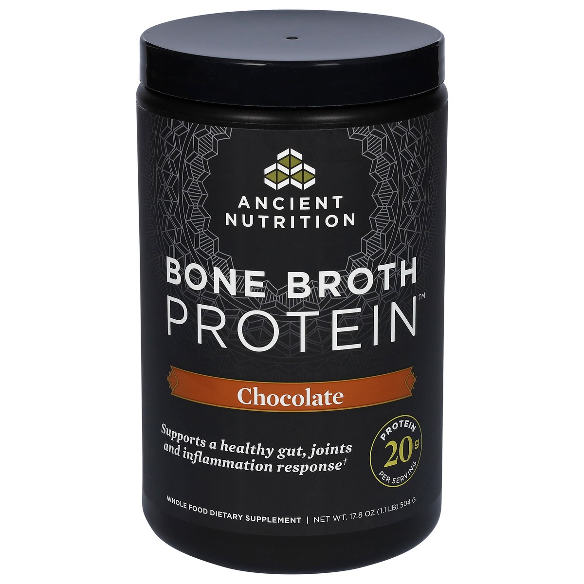 slide 1 of 9, Ancient Nutrition Chocolate Bone Broth Protein 17.8 oz, 17.8 oz