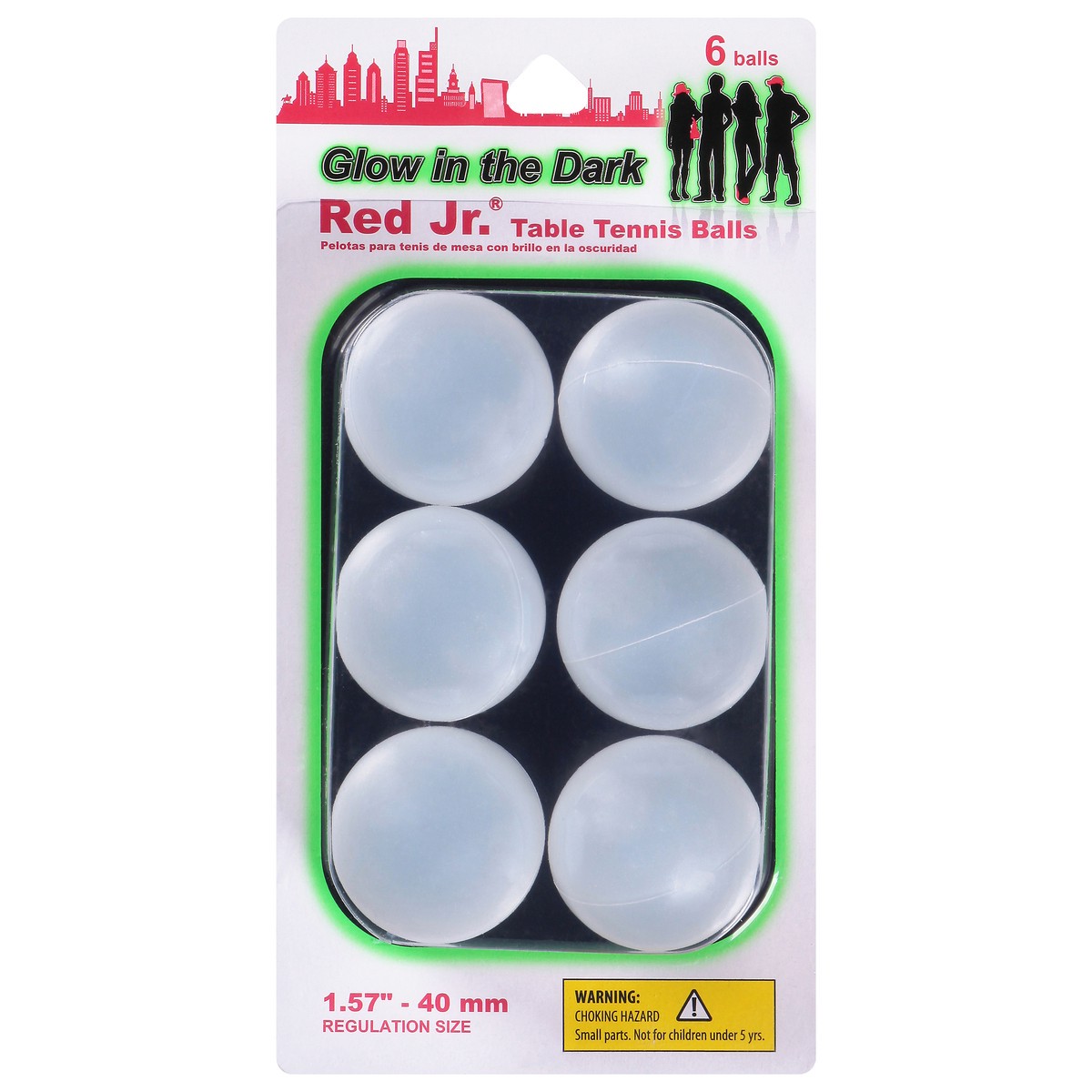 slide 1 of 9, Red Jr Glow in the Dark Table Tennis Balls 6 Balls 6 ea, 6 ct
