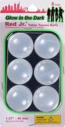 Red Jr Glow in the Dark Table Tennis Balls 6 Balls 6 ea