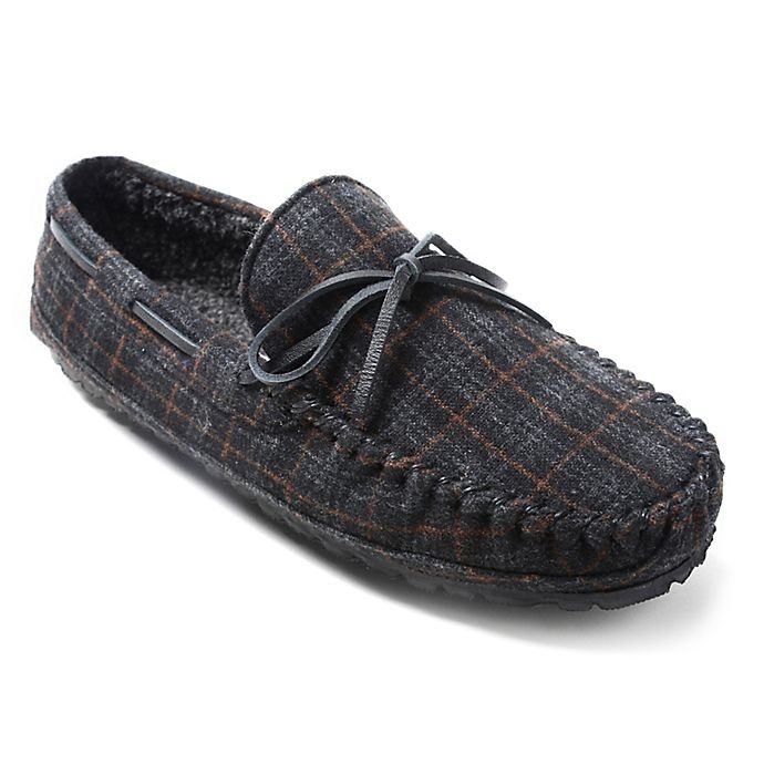 slide 1 of 3, Minnetonka Size 11 Casey Men's Slippers - Charcoal, 1 ct