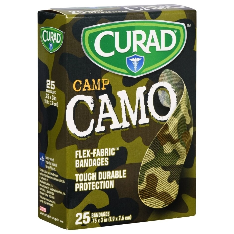 slide 1 of 1, Curad Bandage Camouflage Kids, 25 ct