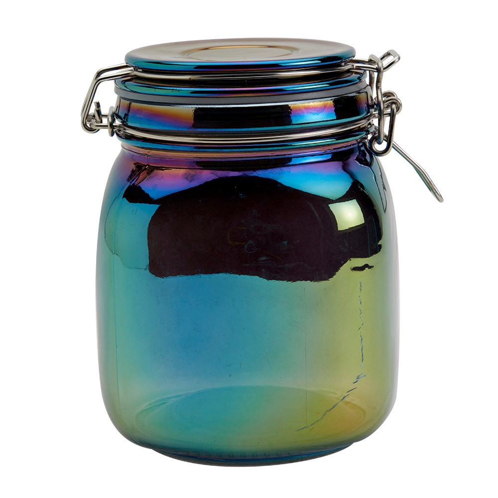 slide 2 of 2, Holiday Home Halloween Clamp Jar- Black Iridescent, 1 ct