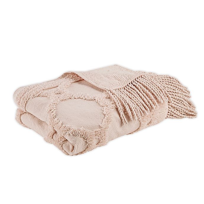 slide 1 of 5, Madison Park Brianne Tufted Throw Blanket - Blush, 1 ct