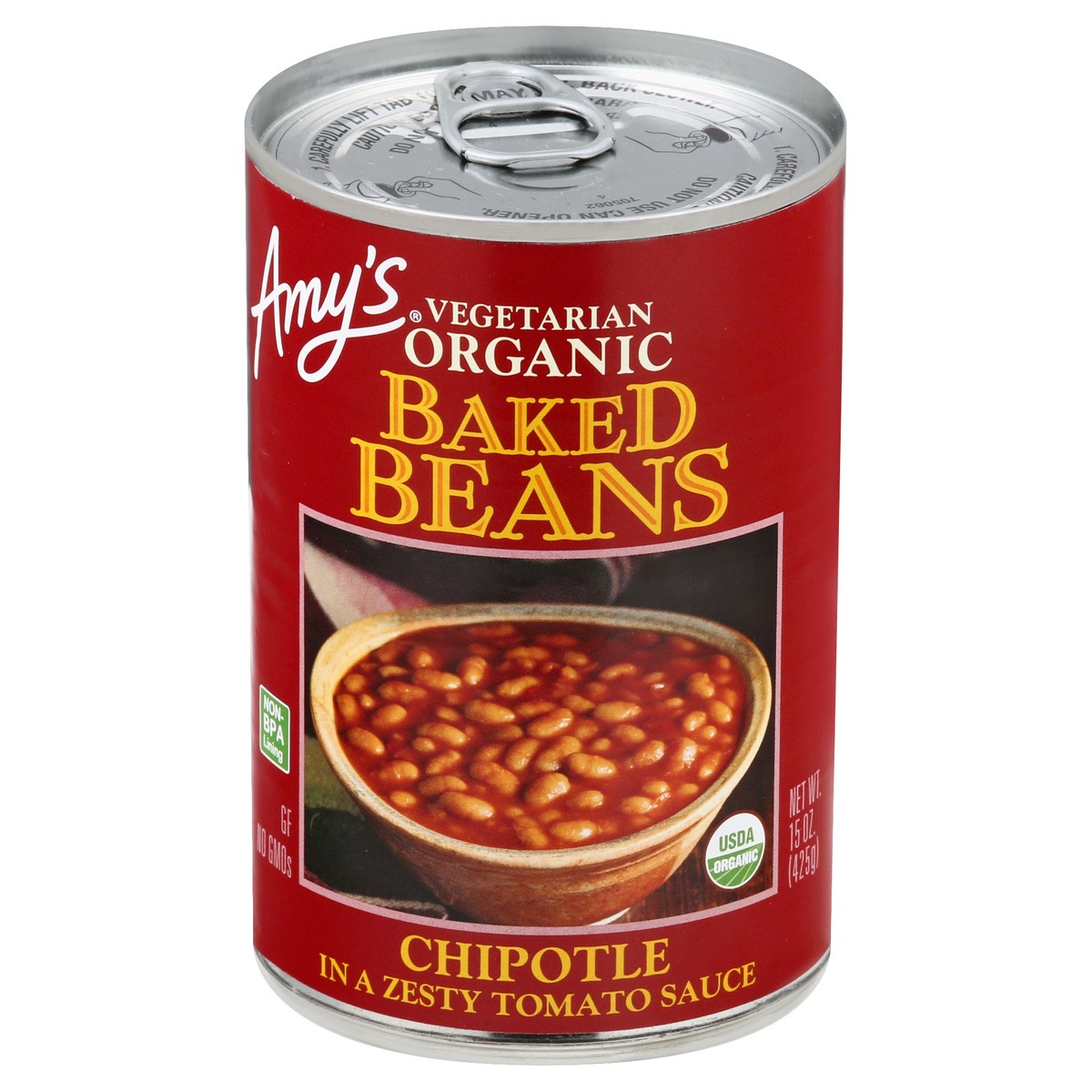 slide 1 of 1, Amys Organic Baked Chipotle Beans 15 oz, 15 oz