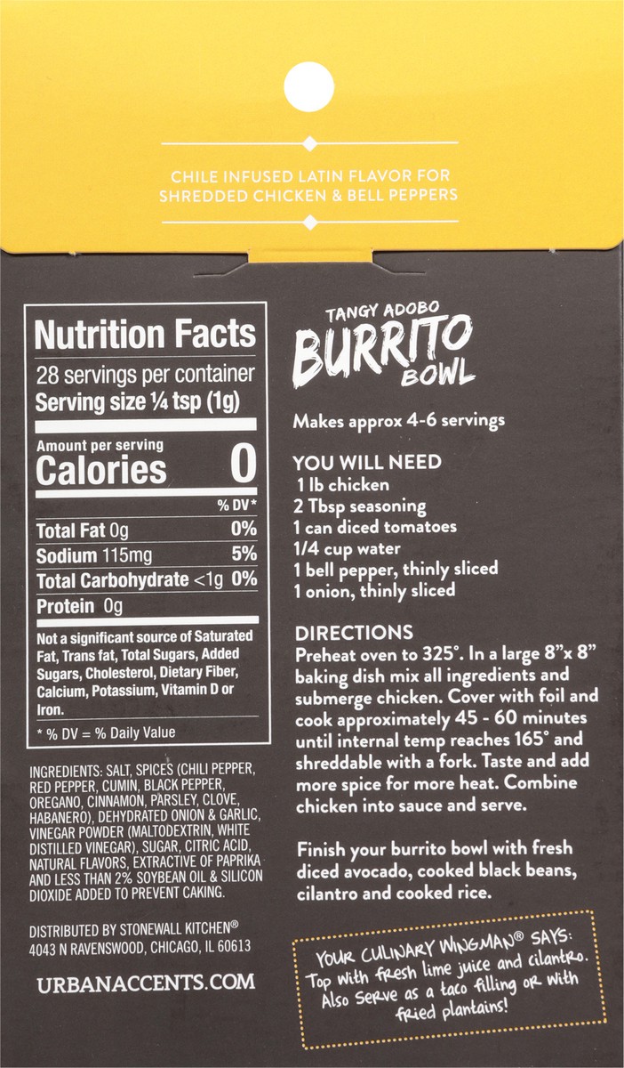 slide 3 of 13, Urban Accents Burrito Bowl Tangy Adobo Seasoning Mix 1 oz, 1 oz