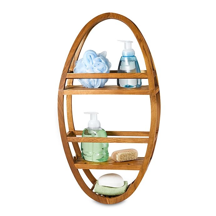 slide 1 of 1, Haven Teak Shower Caddy, 1 ct