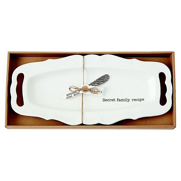 slide 3 of 3, Mud Pie Hostess Platter and Spreader Set - White, 2 ct