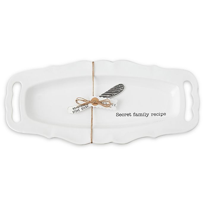 slide 1 of 3, Mud Pie Hostess Platter and Spreader Set - White, 2 ct