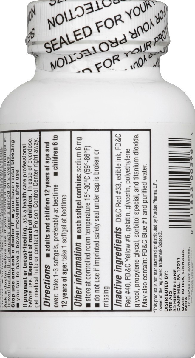 slide 3 of 3, Rite Aid Col-Rite Stool Softener Capsules, 100mg, 250 ct