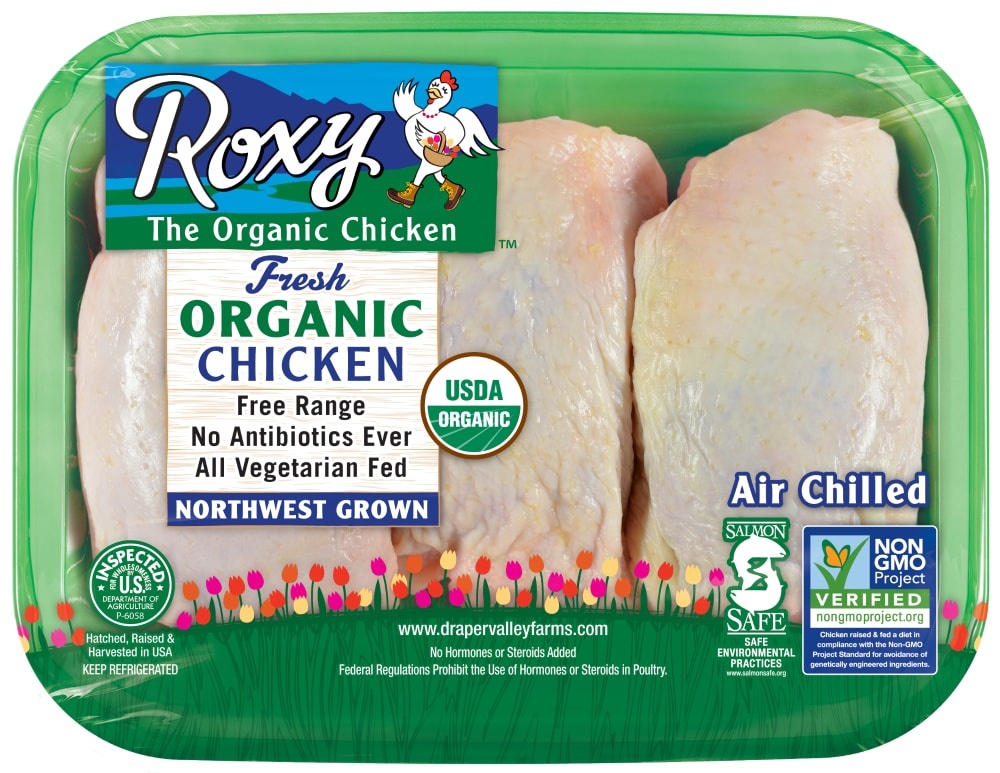 slide 1 of 1, Roxy Organic Chicken Thighs, 1 ct