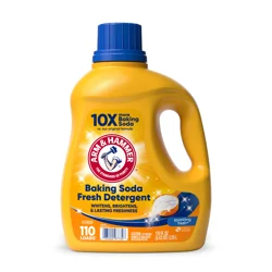 ARM & HAMMER Liquid Laundry Detergent, Baking Soda Fresh, 110 fl oz, 110 Loads, HE Liquid Laundry Detergent