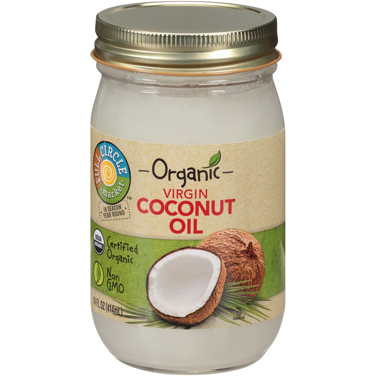 slide 1 of 9, Full Circle Market Organic Virgin Coconut Oil 14 oz, 14 oz