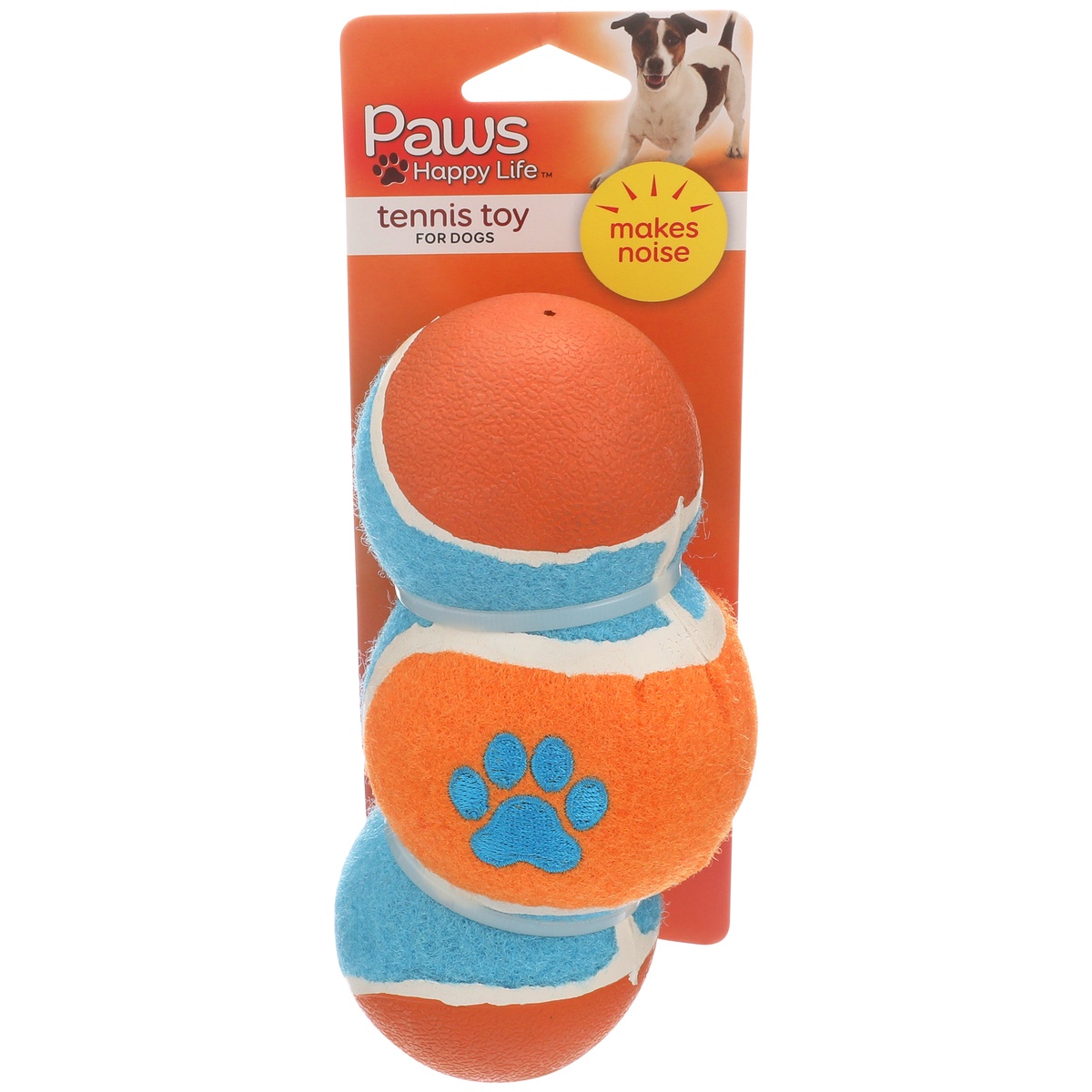 slide 1 of 1, Paws Happy Life Paws Dog Toy Tennis Barbell, 7 in