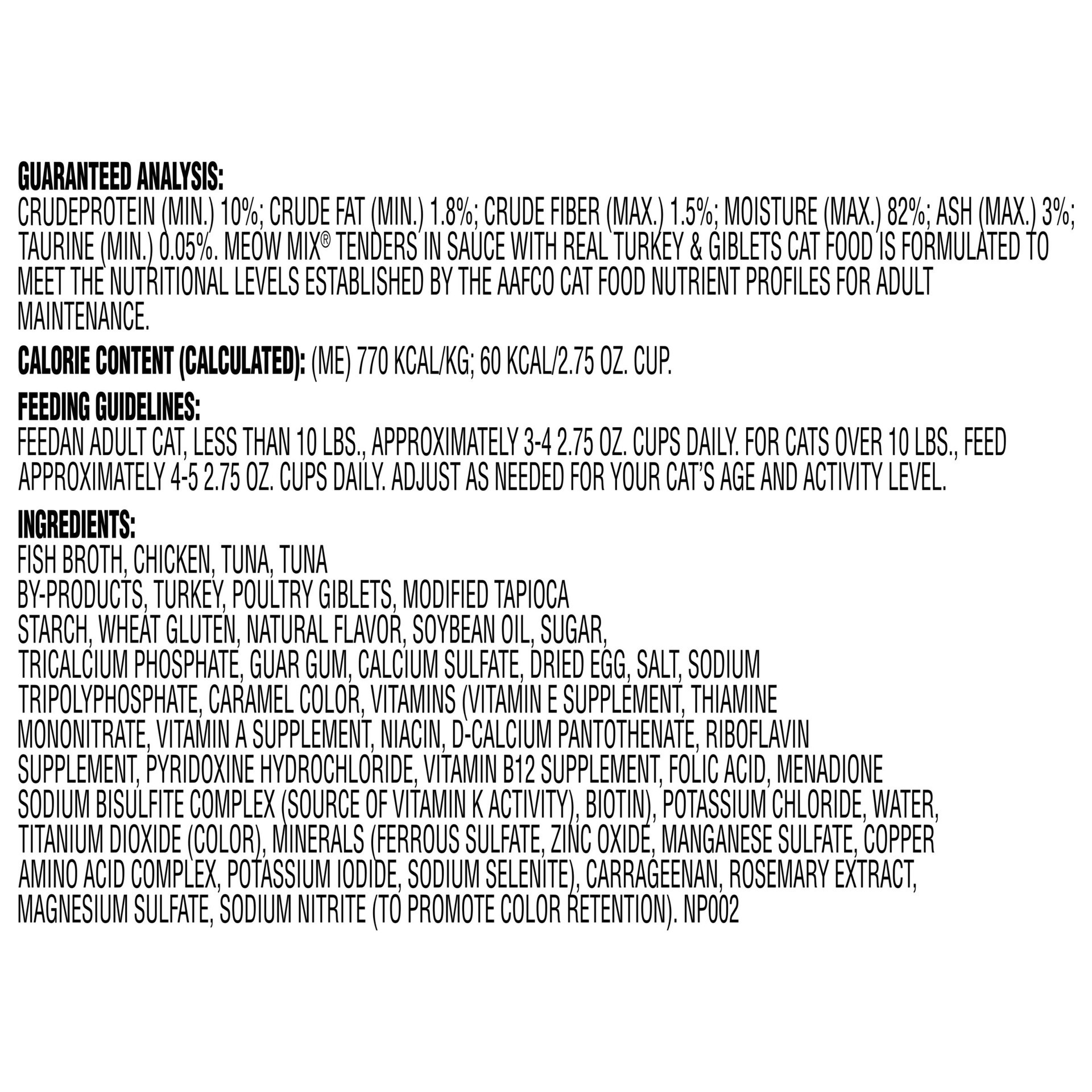 slide 6 of 10, Meow Mix Tender Favorites Cat Food, W/ Real Turkey & Giblets In Sauce, 2.75 oz