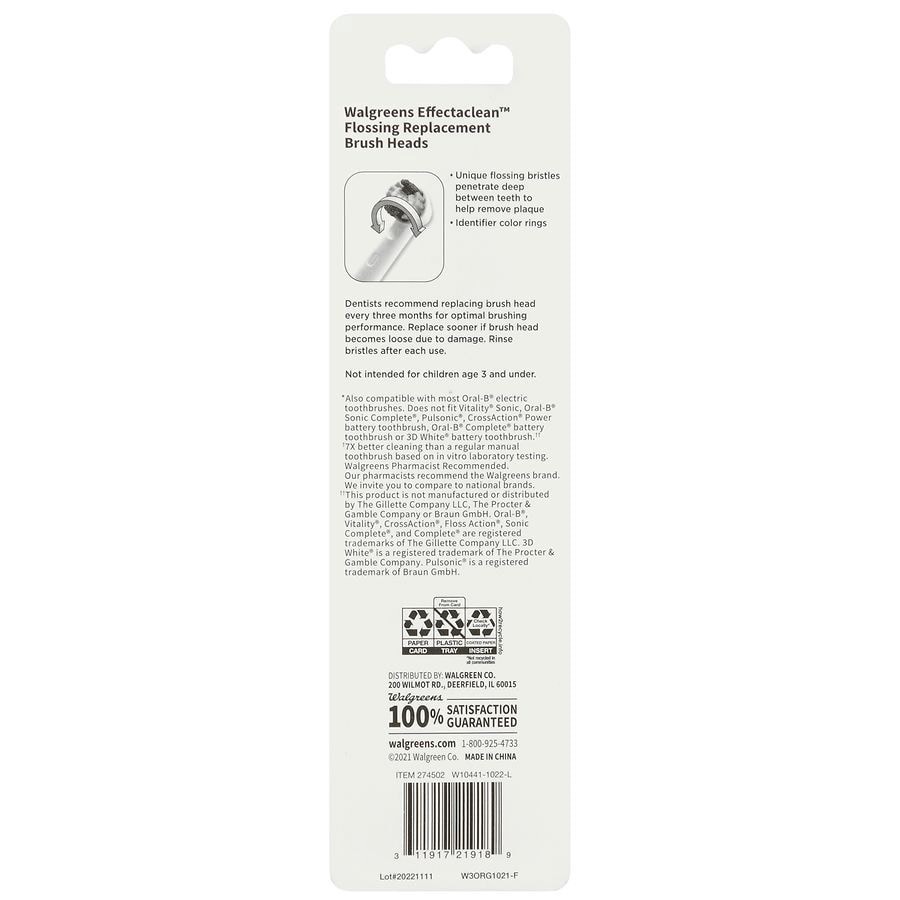 slide 5 of 5, Walgreens Effectaclean Flossing Replacement Head Brush, 5 ct