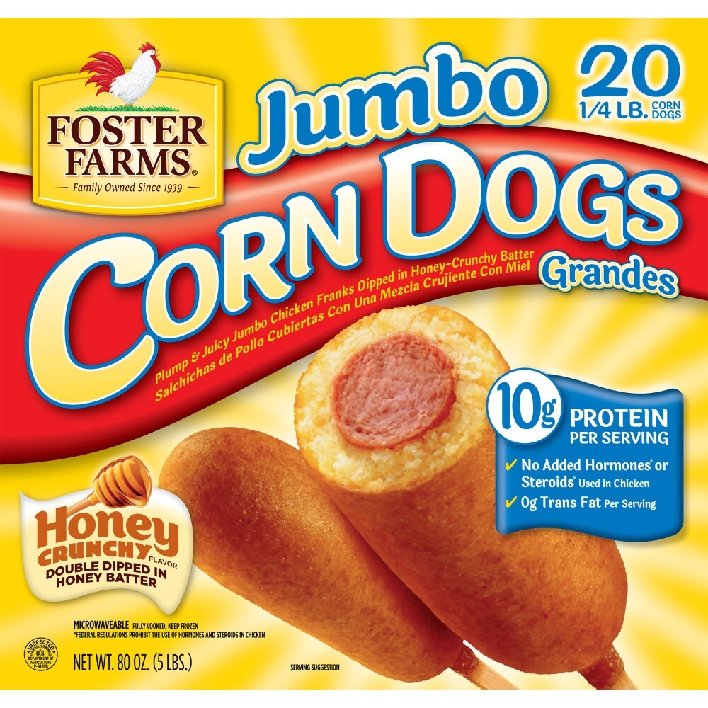 slide 1 of 1, Foster Farms Chicken Jumbo Corn Dog, 5 lb