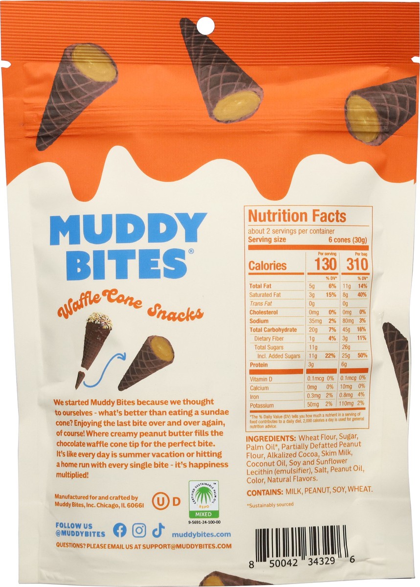slide 5 of 15, Muddy Bites Peanut Butter Chocolate Waffle Cone Snacks 2.33 oz, 