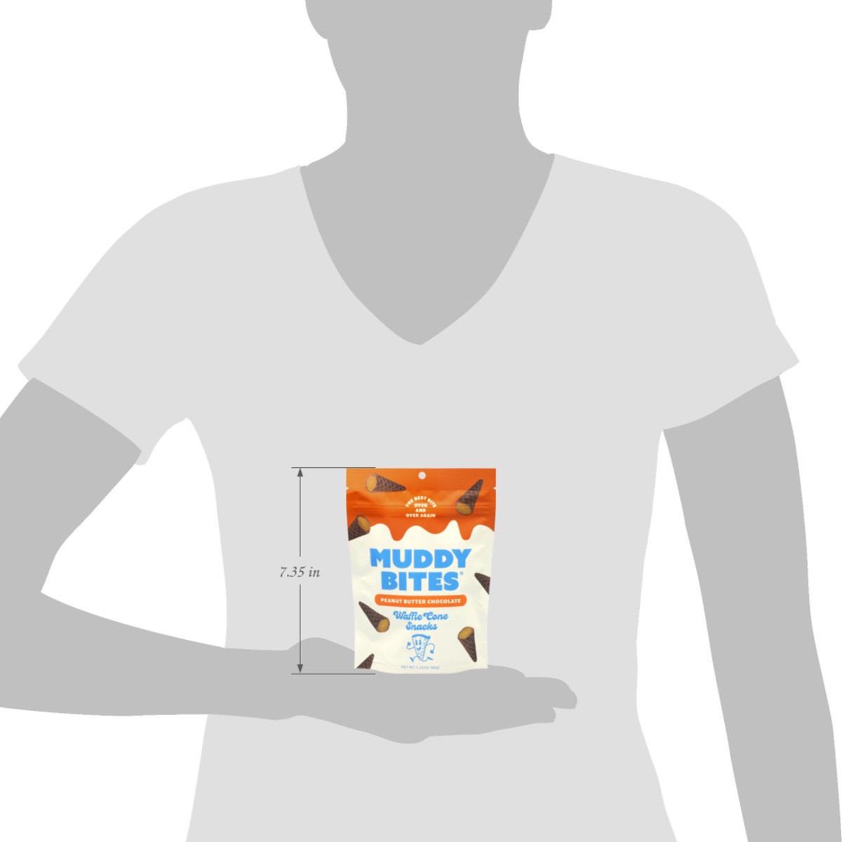 slide 11 of 15, Muddy Bites Peanut Butter Chocolate Waffle Cone Snacks 2.33 oz, 