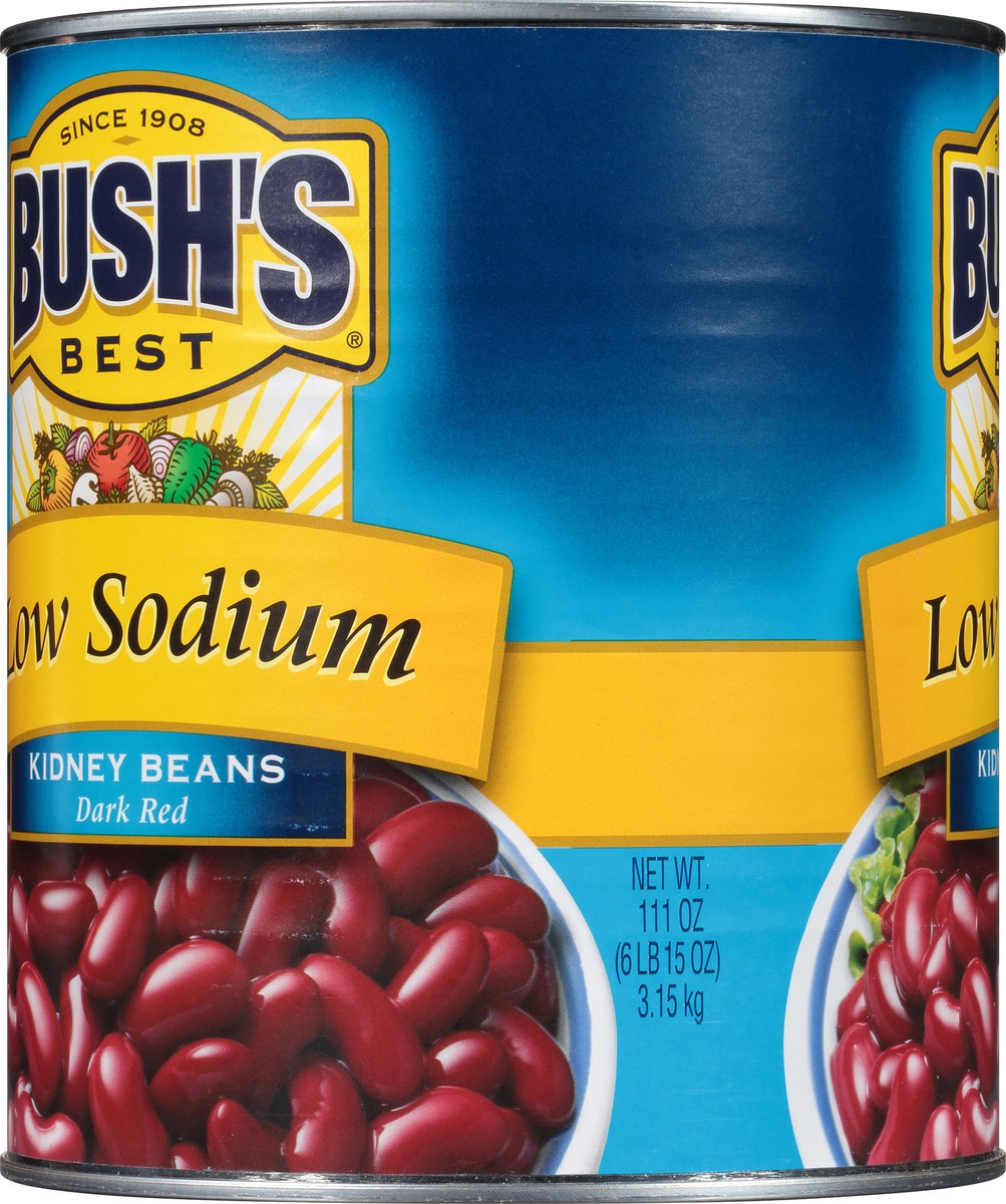 slide 4 of 8, Bush's Best Bush's Low Sodium Dark Red Kidney Beans 111 oz, 111 oz