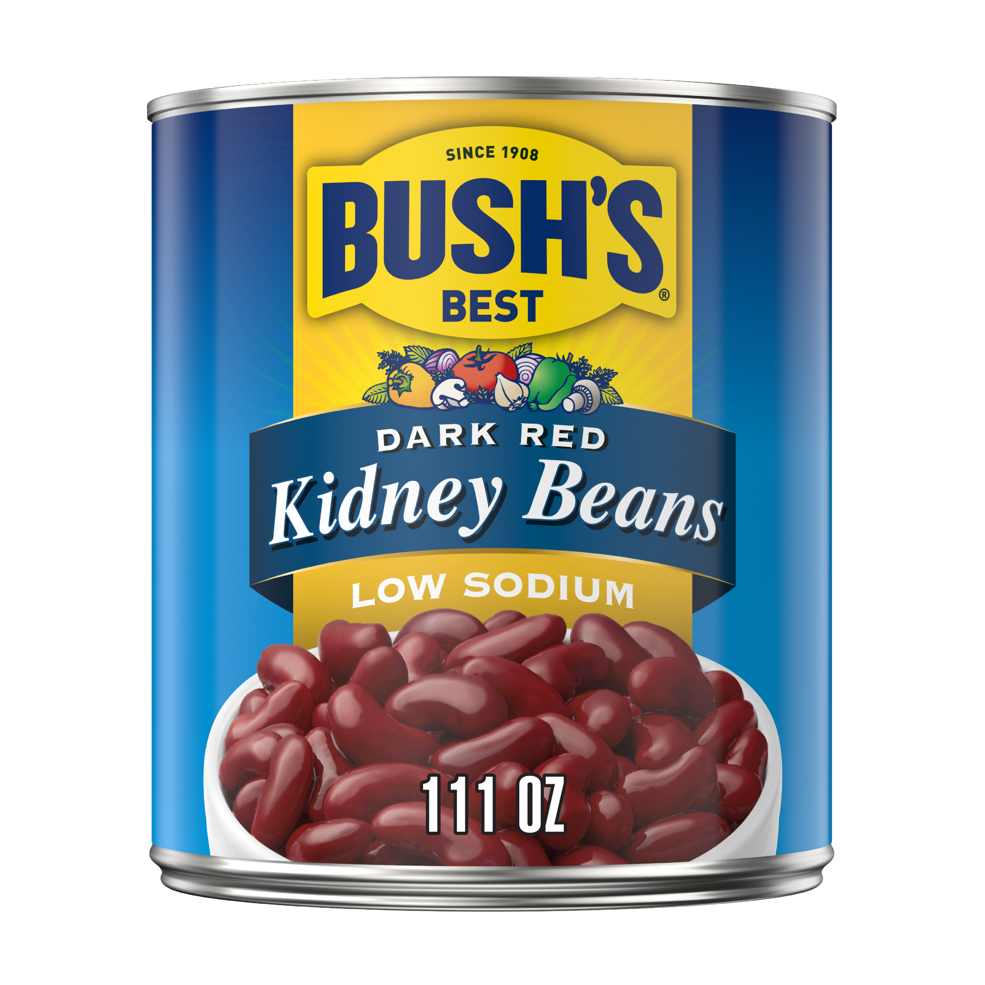 slide 1 of 8, Bush's Best Bush's Low Sodium Dark Red Kidney Beans 111 oz, 111 oz