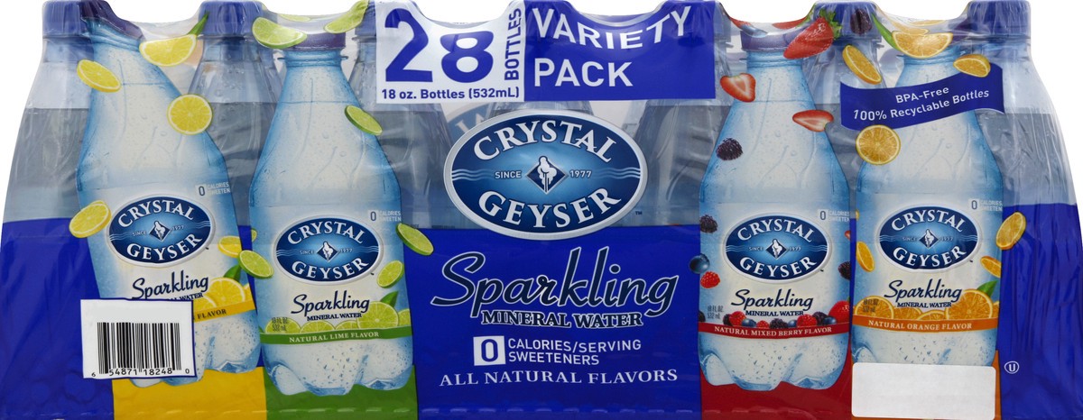 slide 1 of 6, Crystal Geyser Sparkling Mineral Water 28 ea, 28 ct