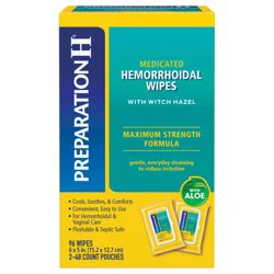 Preparation H Hemorrhoid Wipes with Witch Hazel - 96 Ct