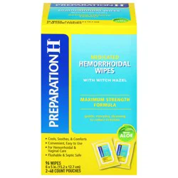 Preparation H Maximum Strength Formula Medicated Hemorrhoidal Wipes 2 ea