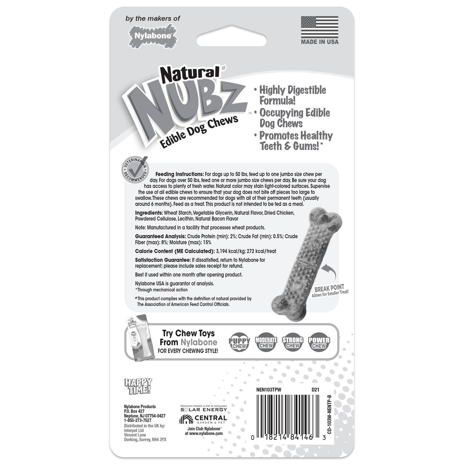 slide 14 of 51, Nylabone Nubz Bacon Twin Pack Jumbo Dog Chews Dental Dog Treats - 6oz, 6 oz