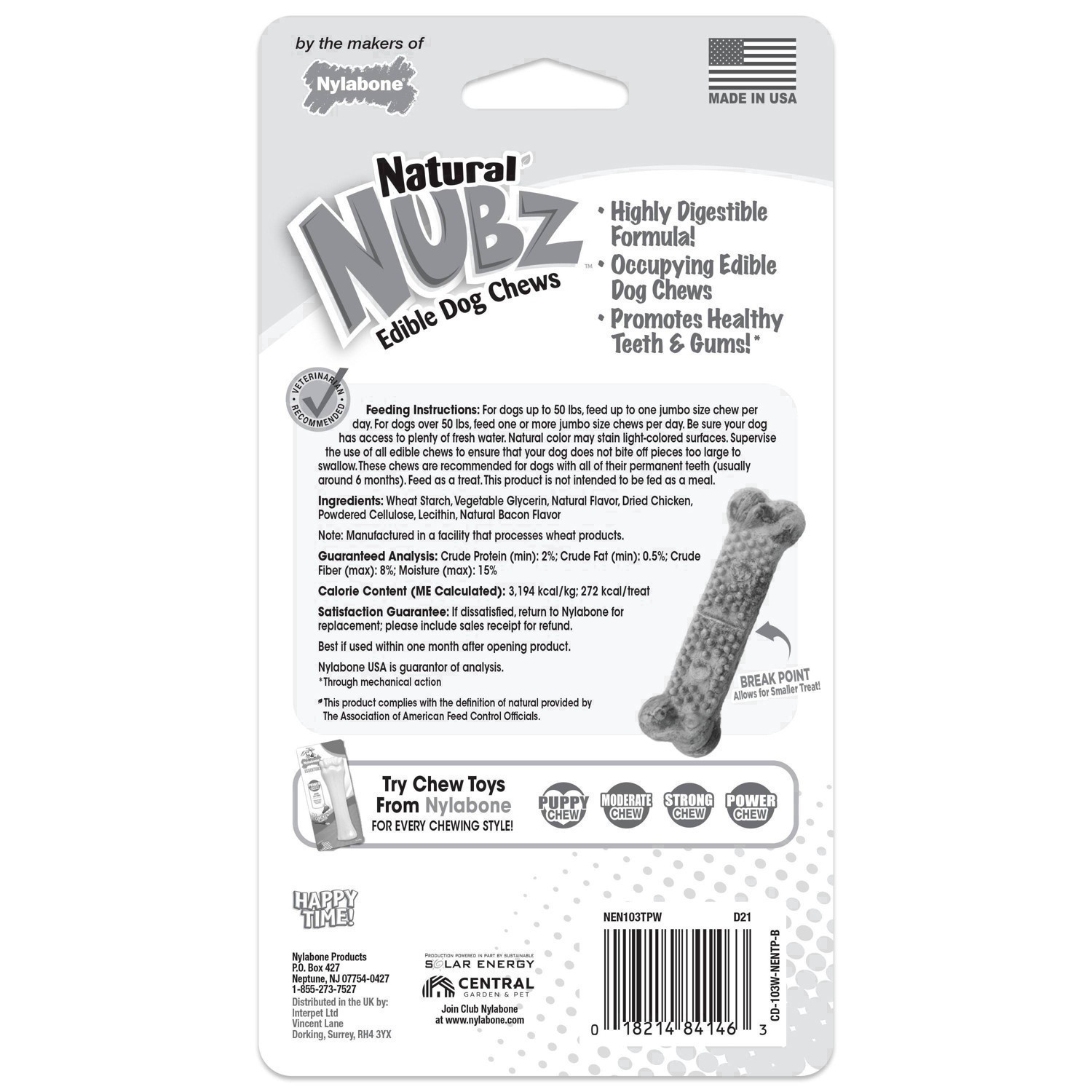 slide 5 of 51, Nylabone Nubz Bacon Twin Pack Jumbo Dog Chews Dental Dog Treats - 6oz, 6 oz