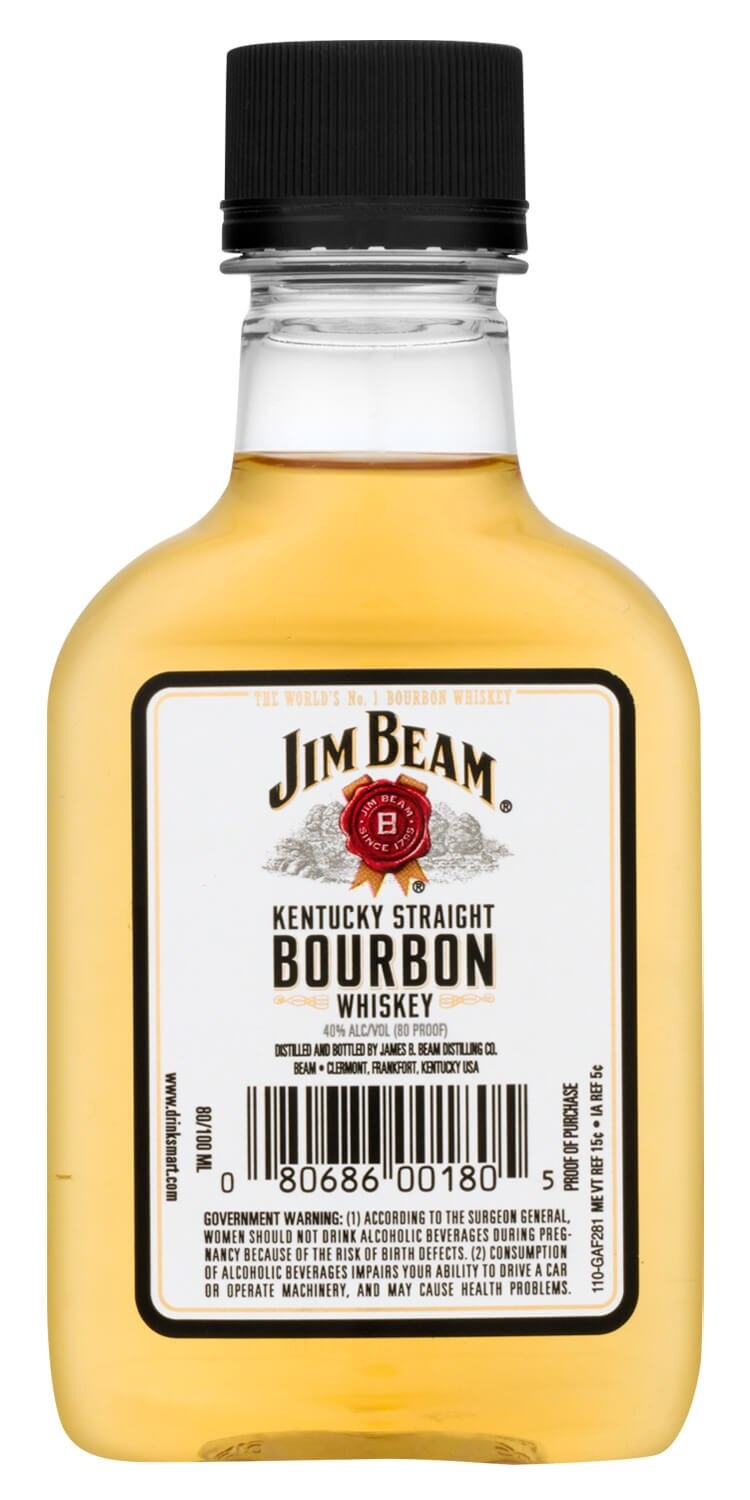 slide 1 of 1, Jim Beam White Kentucky Bourbon, 100 ml