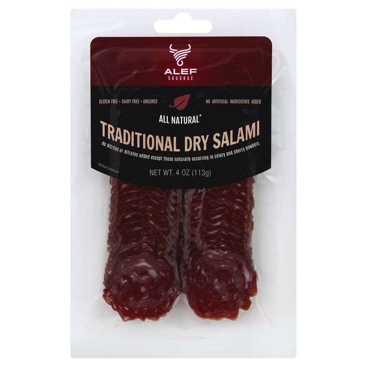 slide 3 of 4, Alef Sausage Traditional Dry Salami 4 oz, 1 ct
