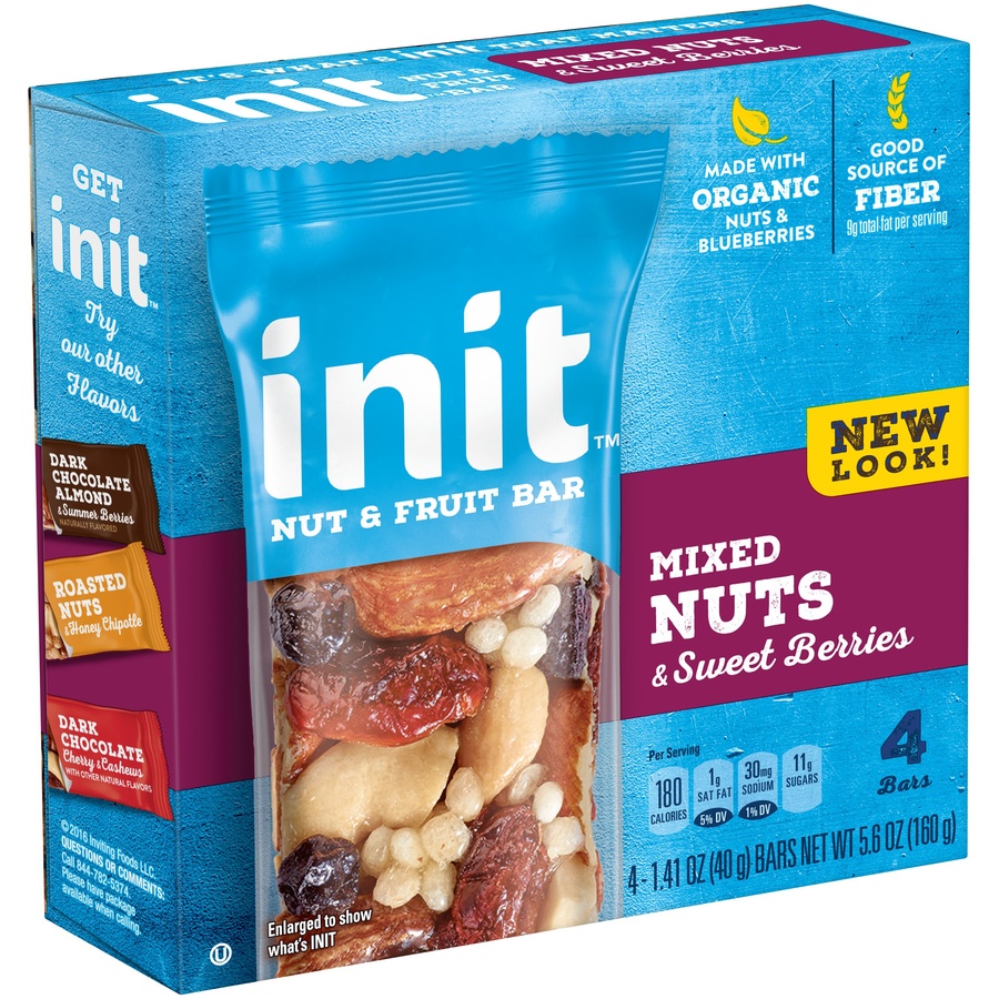 slide 2 of 4, Init Mixed Nuts & Sweet Berries Nut & Fruit Bar, 4 ct; 1.4 oz