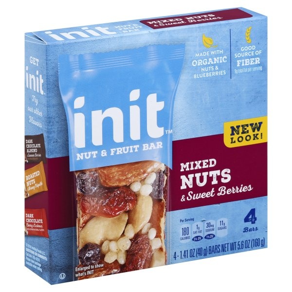 slide 1 of 4, Init Mixed Nuts & Sweet Berries Nut & Fruit Bar, 4 ct; 1.4 oz