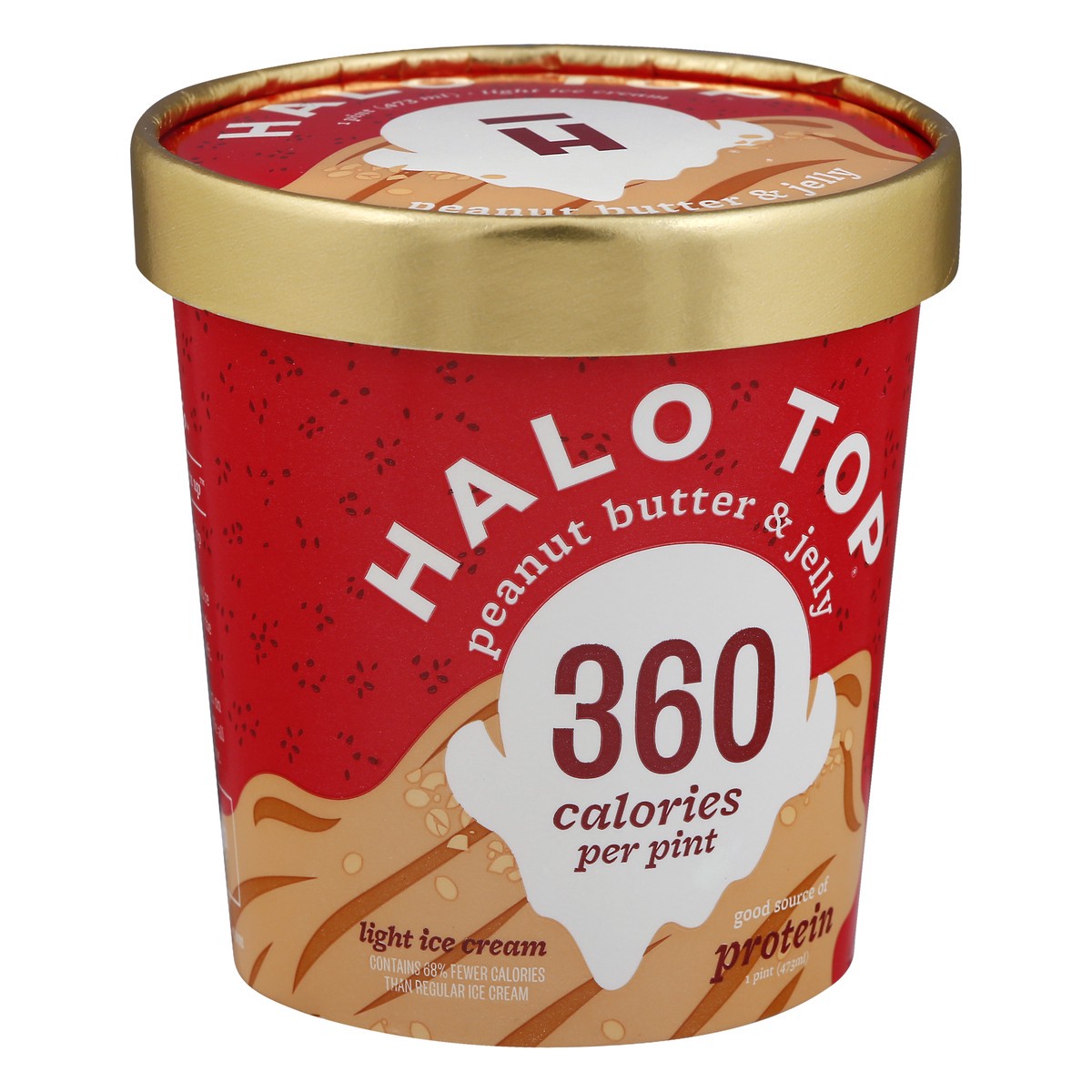 slide 2 of 9, Halo Top Peanut Butter And Jelly Ice Cream Pint - Pint, 1 pint
